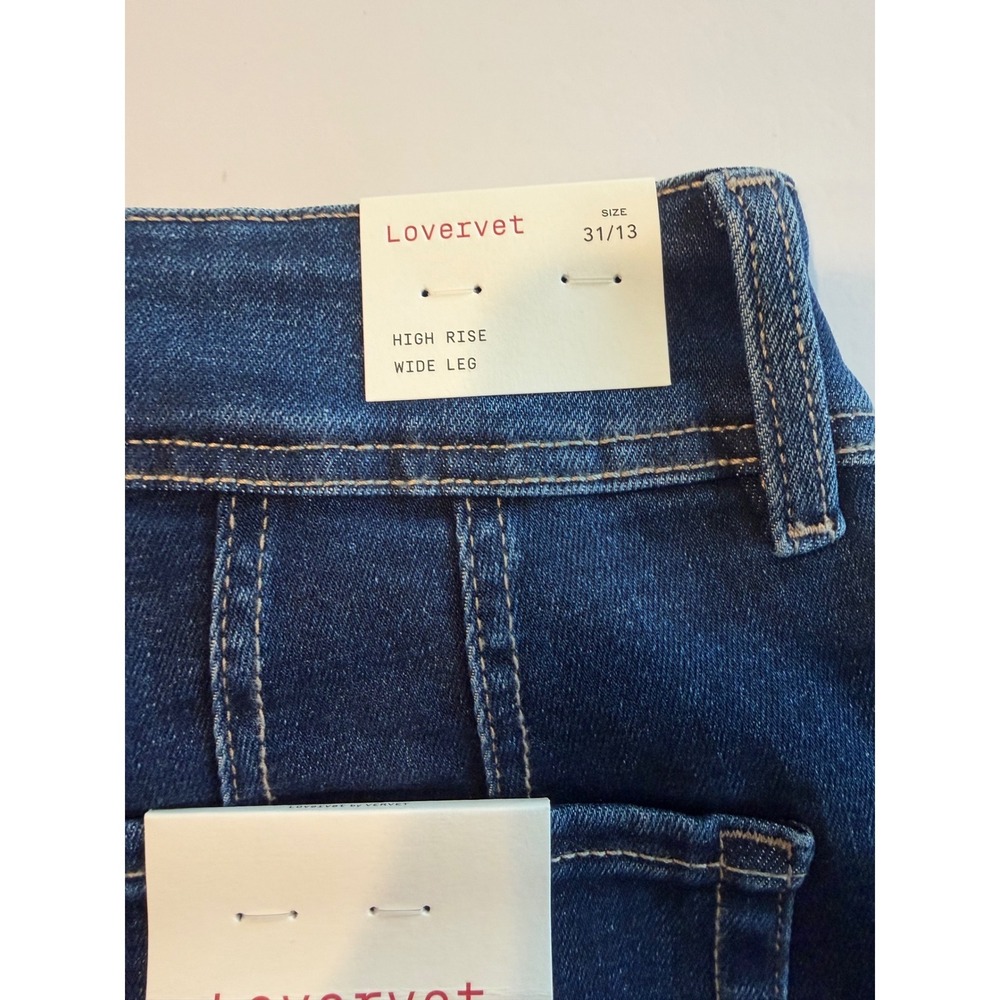 Lovervet by Vervet High Rise Wide Leg Jeans Dark Wash Size 31/13 - Picture 6 of 7